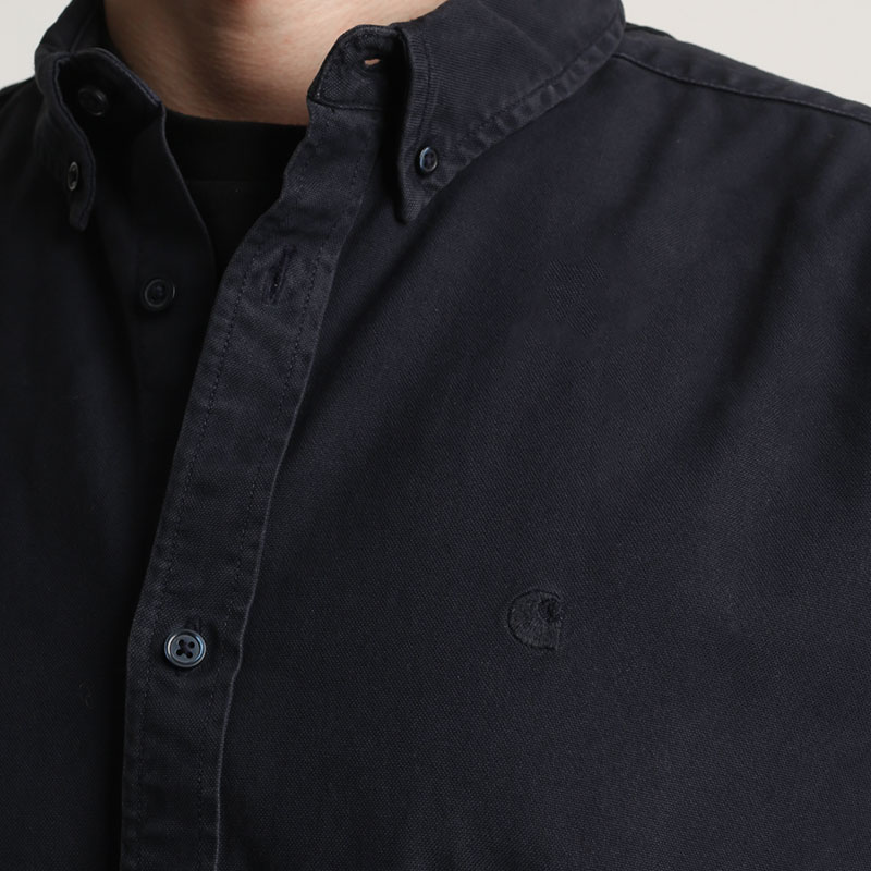 мужская синяя рубашка Carhartt WIP L/S Bolton Shirt I030238-dark navy - цена, описание, фото 2